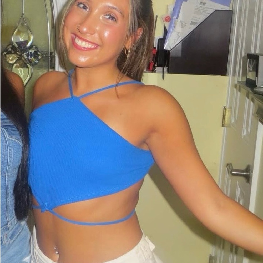 Blue Strappy Women's Top